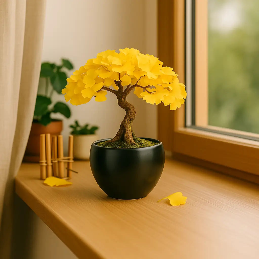 Ginkgo Bonsai aus dem Wurzelbox Anzuchtset – Bonsai Starter Set für Anfänger zum Bonsai selber ziehen, dekorativ in Wohnung