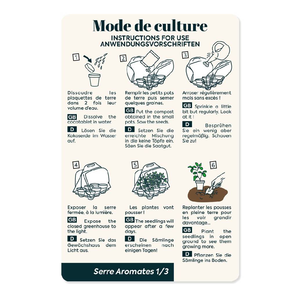 Komplettes Kräutergarten-Set mit Tontöpfen, Kokostabletten, Samenpäckchen, Pflanzenetiketten und Anleitung